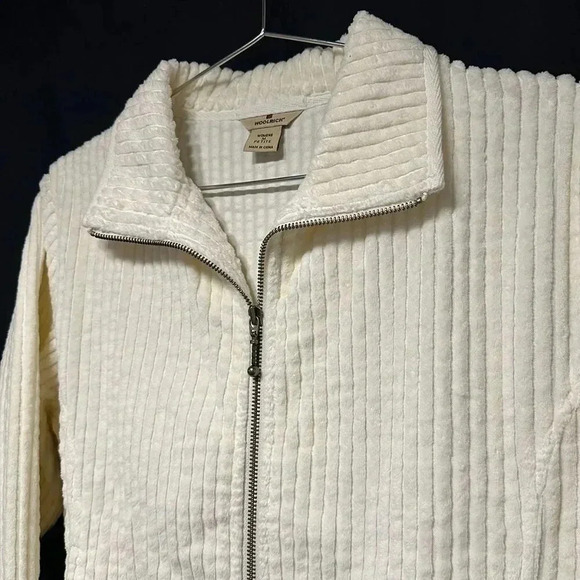 WOOLRICH CORDUROY JACKET - NWOT - medium petite - 100% cotton - ivory corduroy - Picture 3 of 9